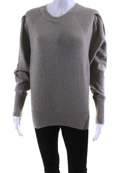 Isabel Marant Etoile Womens Knit Round Neck Pullover Sweater Beige Size 34