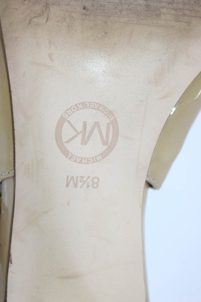 Michael Michael Kors Womens Stiletto Pointed Slingback Pumps Brown Patent 8.5M