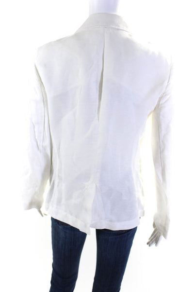 NSF Womens Long Sleeve Single Vented One Button Blazer Jacket White Size S