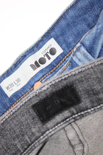 Moto Women's Medium Wash Fives Pockets Skinny Cropped Denim Pant Size 30 Lot 2