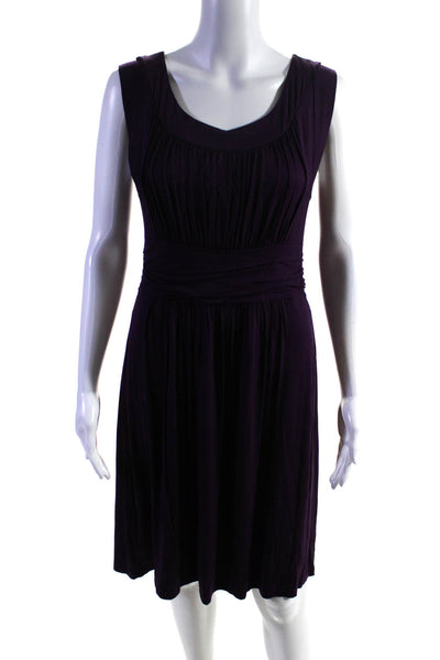Gilli Womens Scoop Neck Jersey Sleeveless Sheath Dress Purple Size Large