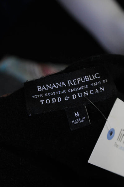 Banana Republic By Todd & Duncan Womens V Neck Sweater Black Cashmere Medium