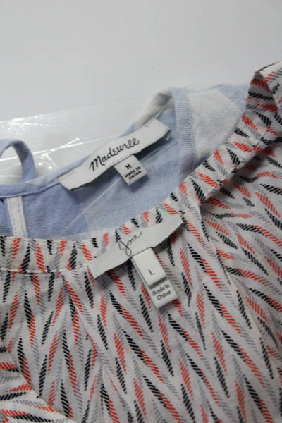 Madewell Joie Womens Check Chevron Print Top Blouse Size Medium Large Lot 2