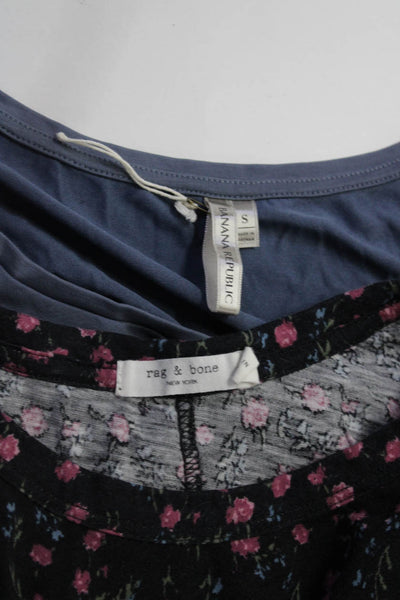 Rag & Bone Banana Republic Womens Floral Short Sleeve Tee Shirt Size Small Lot 2