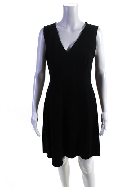 Elie Tahari Womens Sleeveless V Neck Knee Length Shift Dress Black Size 6