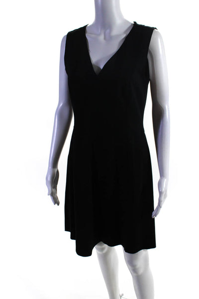 Elie Tahari Womens Sleeveless V Neck Knee Length Shift Dress Black Size 6