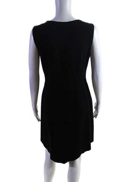 Elie Tahari Womens Sleeveless V Neck Knee Length Shift Dress Black Size 6