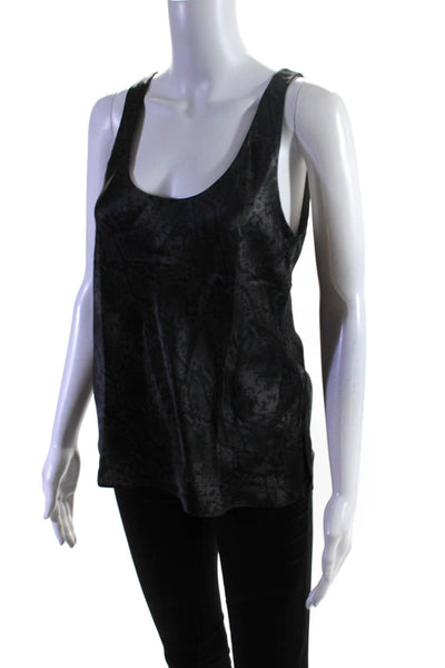 Cami NYC Womens Scoop Neck Snakeskin Printed Silk Tank Top Gray Size Medium