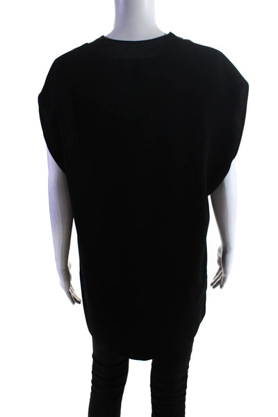 Vince Womens Sleeveless V Nekc High Low Side Slit Oversized Top Black Size Small