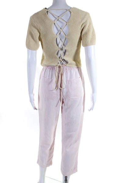 Zara J Crew Womens Sweater Top Cargo Pants Beige Size L XXS Lot 2