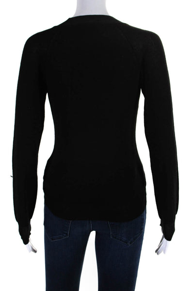 Ikram Women's V-Neck Long Sleeves Pullover Sweater Black Size S
