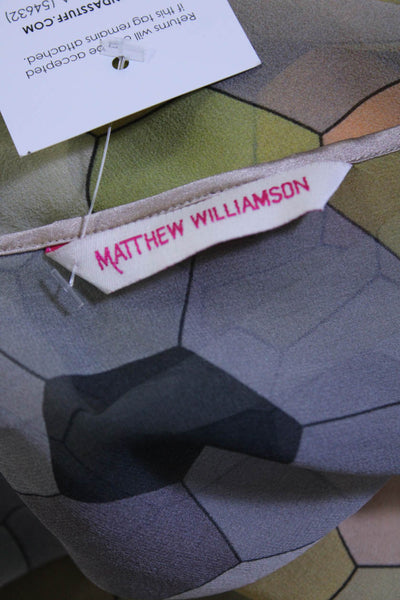 Matthew Williamson Womens Silk Geometric Print Wrap Dress Multicolor Size 8
