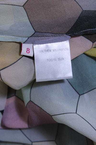 Matthew Williamson Womens Silk Geometric Print Wrap Dress Multicolor Size 8