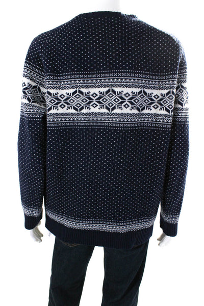 Brooks Brothers Mens  Crew Neck Sweater Navy Blue Wool Size Extra Large