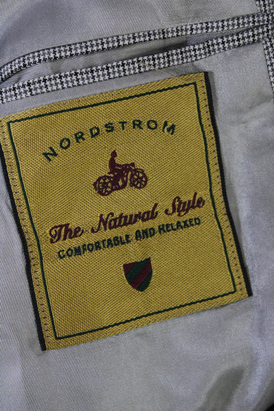 Nordstrom Mens Blazer Jacket Black Grey Wool Size 43 Regular