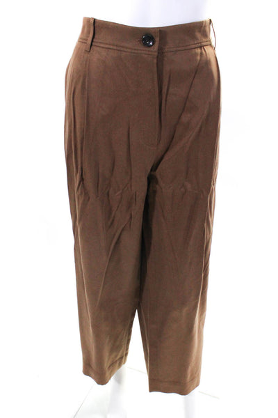 R Label The Reset Womens Solid Brown High Rise Straight Leg Pants Size XL