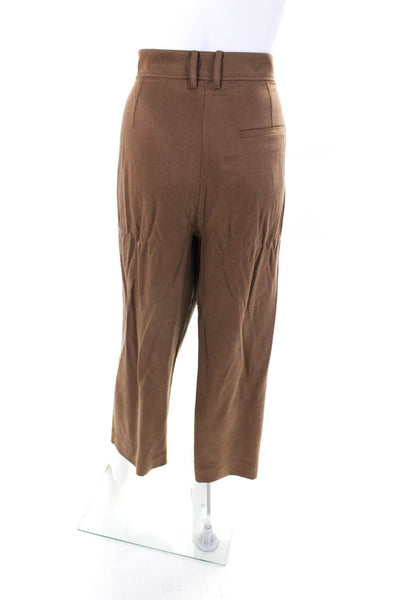 R Label The Reset Womens Solid Brown High Rise Straight Leg Pants Size XL