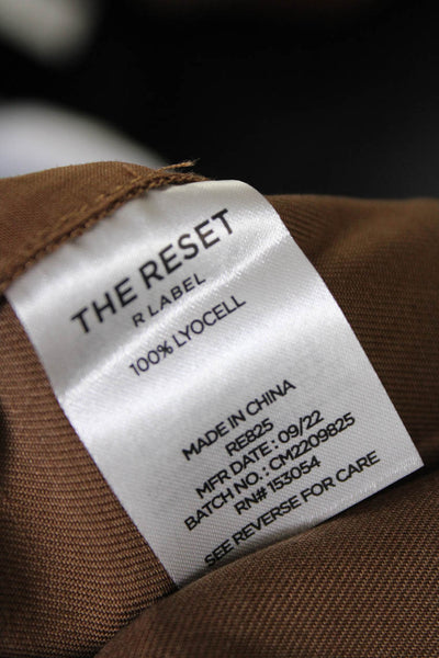 R Label The Reset Womens Solid Brown High Rise Straight Leg Pants Size XL