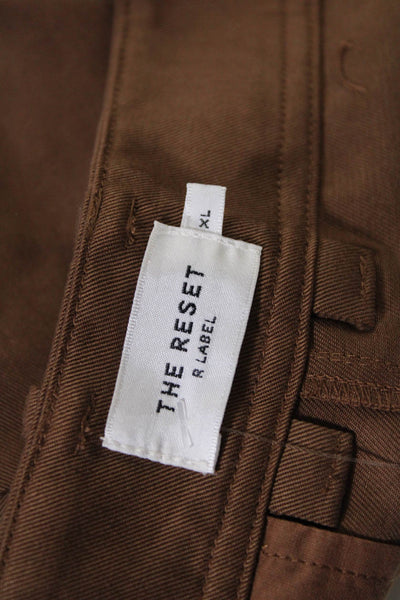 R Label The Reset Womens Solid Brown High Rise Straight Leg Pants Size XL