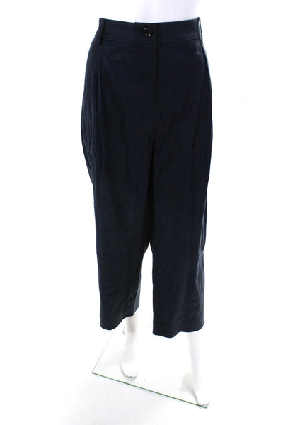 R Label The Reset Womens Navy Linen High Rise Straight Leg Pants Size XL