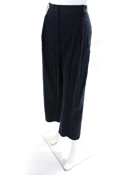 R Label The Reset Womens Navy Linen High Rise Straight Leg Pants Size XL