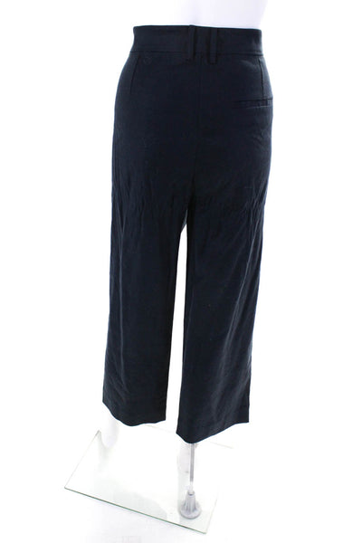 R Label The Reset Womens Navy Linen High Rise Straight Leg Pants Size XL