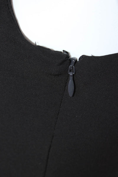 Eliza J Womens Geometric Colorblock Zipped Belted Fit & Flare Dress Black Size 2