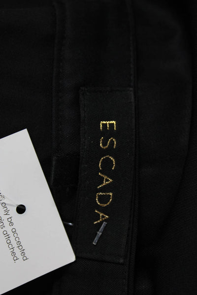 Escada Womens Black Wool Mid-Rise Pleated Straight Leg Dress Pants Size 28