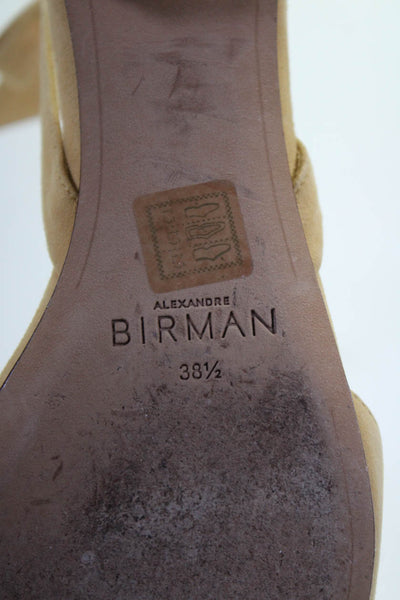 Alexandre Birman Womens Suede Open Toe Strappy Sandals Yellow Size 38.5 8.5