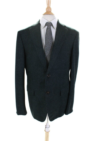 Pal Zileri Mens Two Button Blazer Jacket Gray Black Wool Size EUR 56