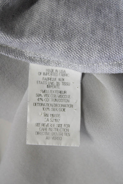 Helmut Lang Womens Chiffon Knit Square Split Hem Sleeveless Blouse Gray Size M