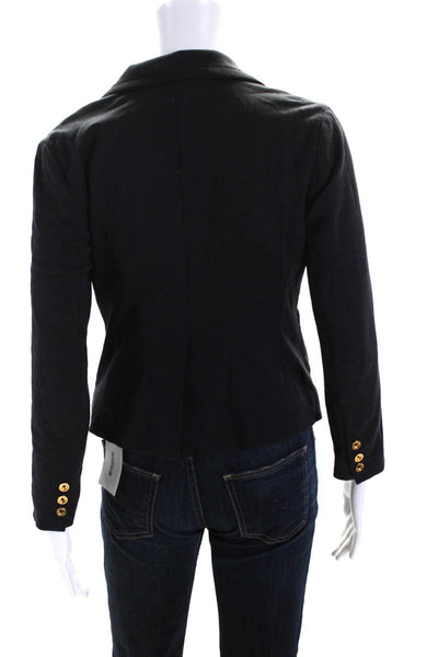 Juicy Couture Womens Cropped Blazer Jacket Black Cotton Size Petite