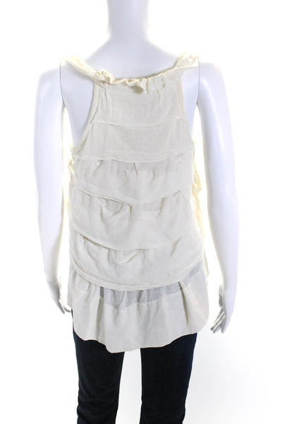 Marc Jacobs Womens Sleeveless Tiered Tank Top White Size 2