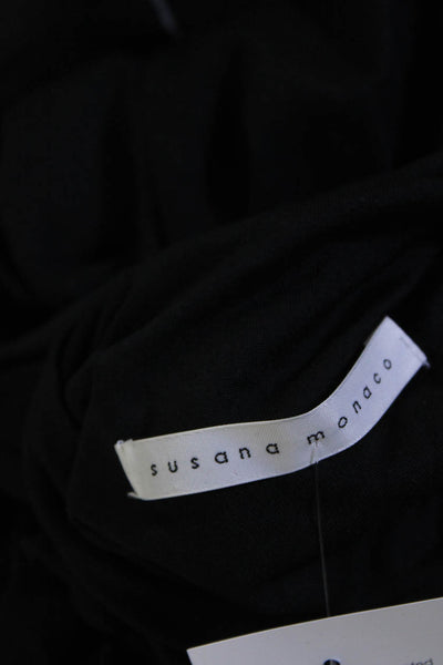 Susana Monaco Womens Mock Neck Sleeveless Mini Shift Dress Black Size Small