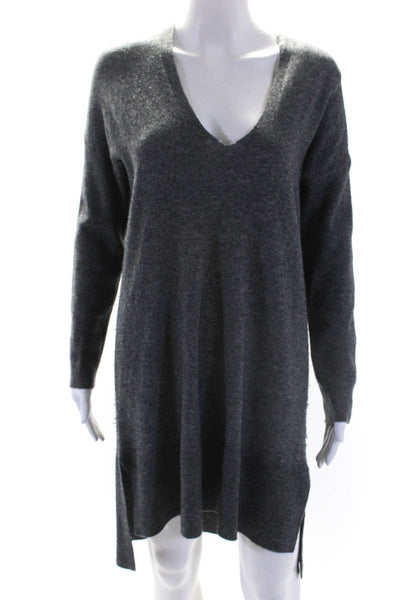 Rails Womens Wool V-Neck Long Sleeve Pullover Sweater Dress Gray Size XS
