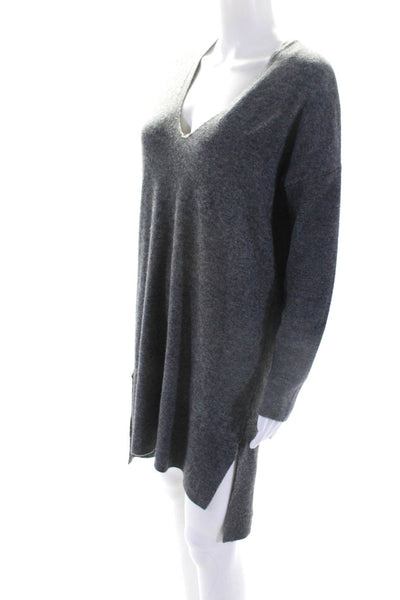 Rails Womens Wool V-Neck Long Sleeve Pullover Sweater Dress Gray Size XS