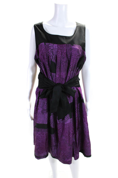 Classiques Entier Womens Printed Sleeveless Dress Purple Black Size Extra Large