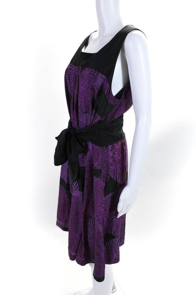 Classiques Entier Womens Printed Sleeveless Dress Purple Black Size Extra Large