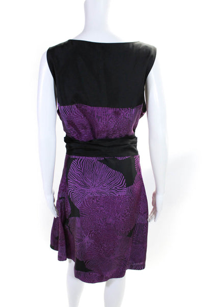 Classiques Entier Womens Printed Sleeveless Dress Purple Black Size Extra Large