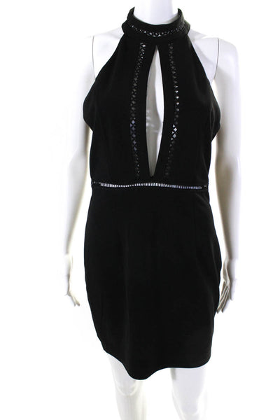 By The Way Womens Back Zip High Neck Keyhole Shift Dress Black Size Medium