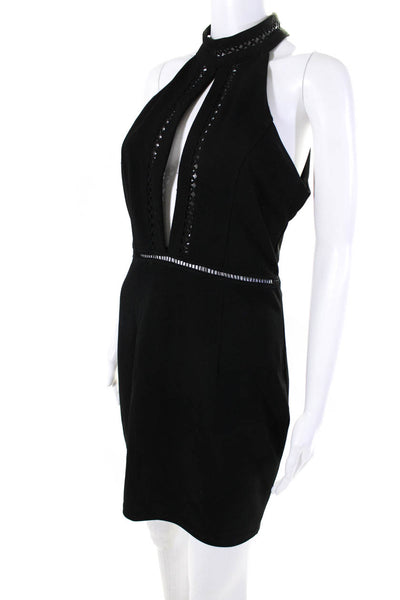 By The Way Womens Back Zip High Neck Keyhole Shift Dress Black Size Medium