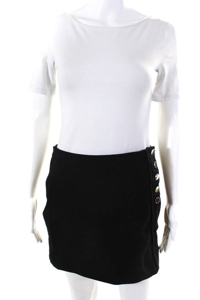 Ba&Sh Womens Side Zip Knee Length Pencil Skirt Black Size 8