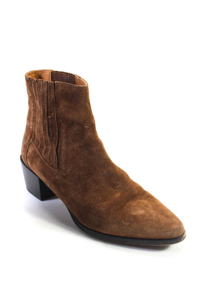 Rag & Bone Womens Suede Pointed Toe Pull On Ankle Boots Brown Size 39.5 9.5