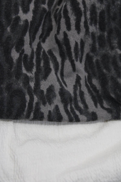Allsaints Madewell Womens Cotton Animal Print Blouse Tops Black Size S M Lot 2