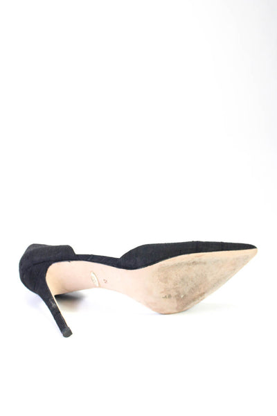 Badgley Mischka Womens Textured Pointed Toe D'Orsay Stiletto Heels Black Size 10