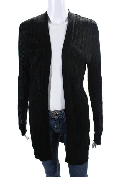 Missoni Womens Open Front Long Sleeve Cardigan Sweater Black Size S