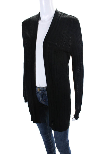 Missoni Womens Open Front Long Sleeve Cardigan Sweater Black Size S