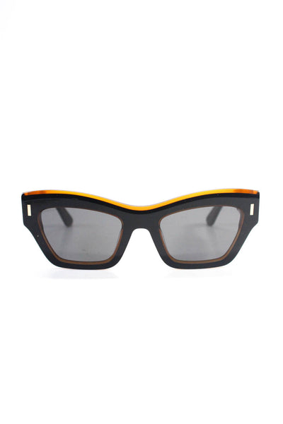 Calvin Klein Womens Full Rim Cat Eye Sunglasses Black Orange 20 54 145