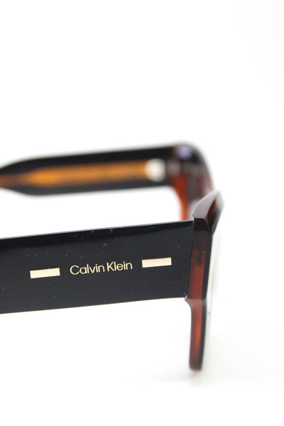 Calvin Klein Womens Squared Tortoise Shell Cay Eye Sunglasses Brown 20 54 145