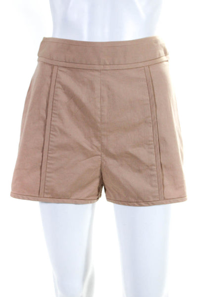 Elizabeth and James Womens High Waisted Pleated Casual Shorts Tan Brown Size 6